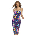 Cute Night Star Unicorn Pattern Print Cross Back Cami Dress