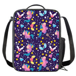 Cute Night Star Unicorn Pattern Print Crossbody Lunch Bag