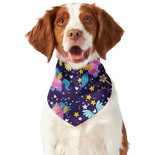 Cute Night Star Unicorn Pattern Print Dog Bandana
