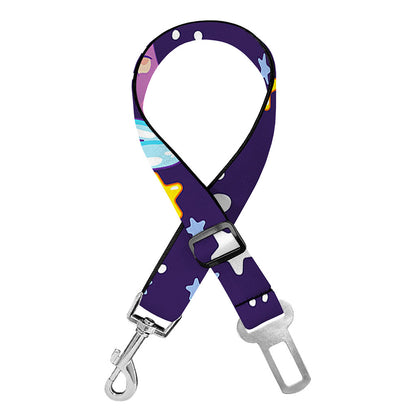 Cute Night Star Unicorn Pattern Print Dog Seat Belt