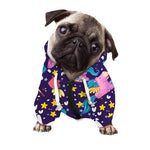 Cute Night Star Unicorn Pattern Print Dog Zip Up Hoodie