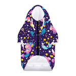 Cute Night Star Unicorn Pattern Print Dog Zip Up Hoodie