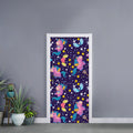 Cute Night Star Unicorn Pattern Print Door Sticker