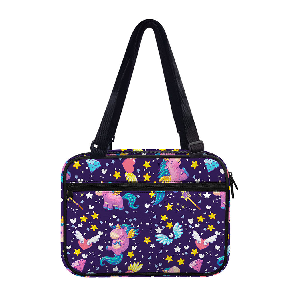 Cute Night Star Unicorn Pattern Print Double Strap Bible Bag