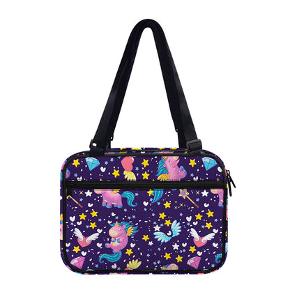 Cute Night Star Unicorn Pattern Print Double Strap Bible Bag