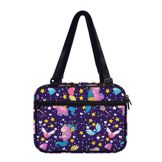 Cute Night Star Unicorn Pattern Print Double Strap Bible Bag