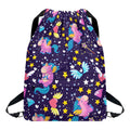 Cute Night Star Unicorn Pattern Print Drawstring Backpack