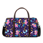 Cute Night Star Unicorn Pattern Print Duffle Bag