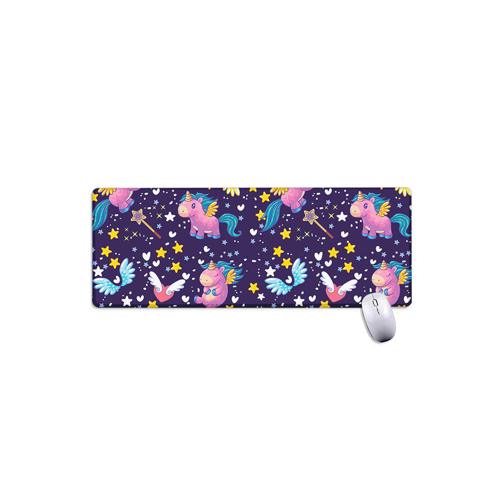 Cute Night Star Unicorn Pattern Print Extended Mouse Pad