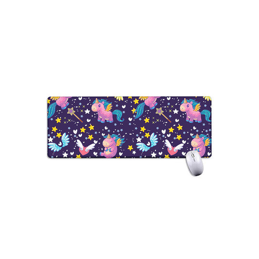 Cute Night Star Unicorn Pattern Print Extended Mouse Pad