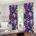 Cute Night Star Unicorn Pattern Print Extra Wide Grommet Curtains
