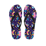 Cute Night Star Unicorn Pattern Print Flip Flops