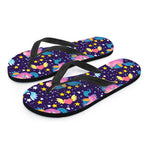 Cute Night Star Unicorn Pattern Print Flip Flops