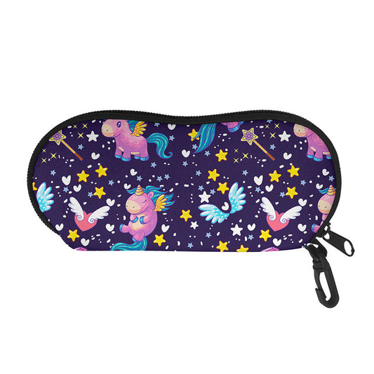 Cute Night Star Unicorn Pattern Print Glasses Case