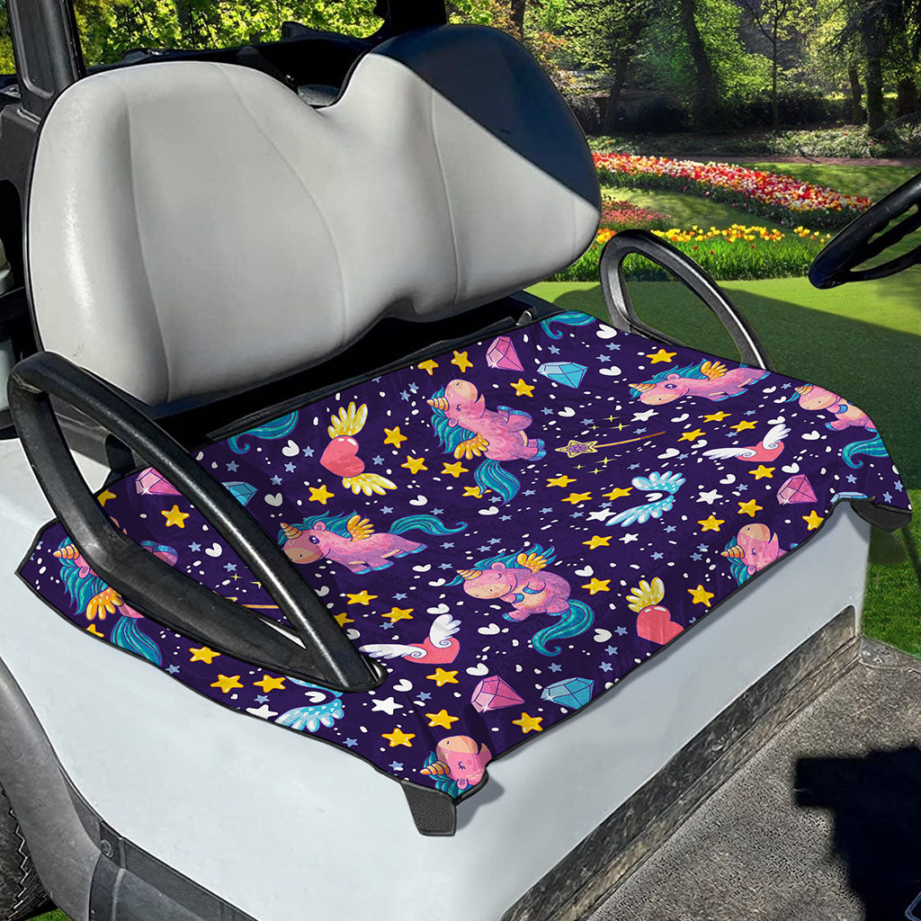 Cute Night Star Unicorn Pattern Print Golf Cart Seat Cover