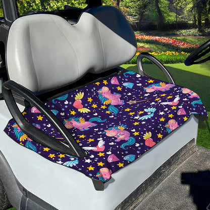 Cute Night Star Unicorn Pattern Print Golf Cart Seat Cover