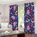 Cute Night Star Unicorn Pattern Print Grommet Curtains