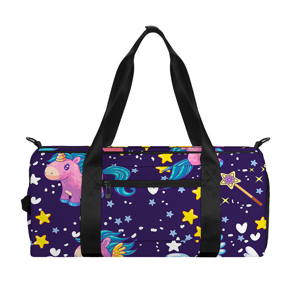 Cute Night Star Unicorn Pattern Print Gym Bag