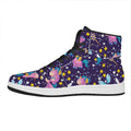 Cute Night Star Unicorn Pattern Print High Top Leather Sneakers