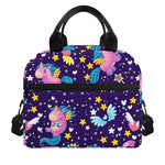 Cute Night Star Unicorn Pattern Print Insulated Lunch Bag