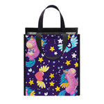 Cute Night Star Unicorn Pattern Print Insulated Lunch Tote