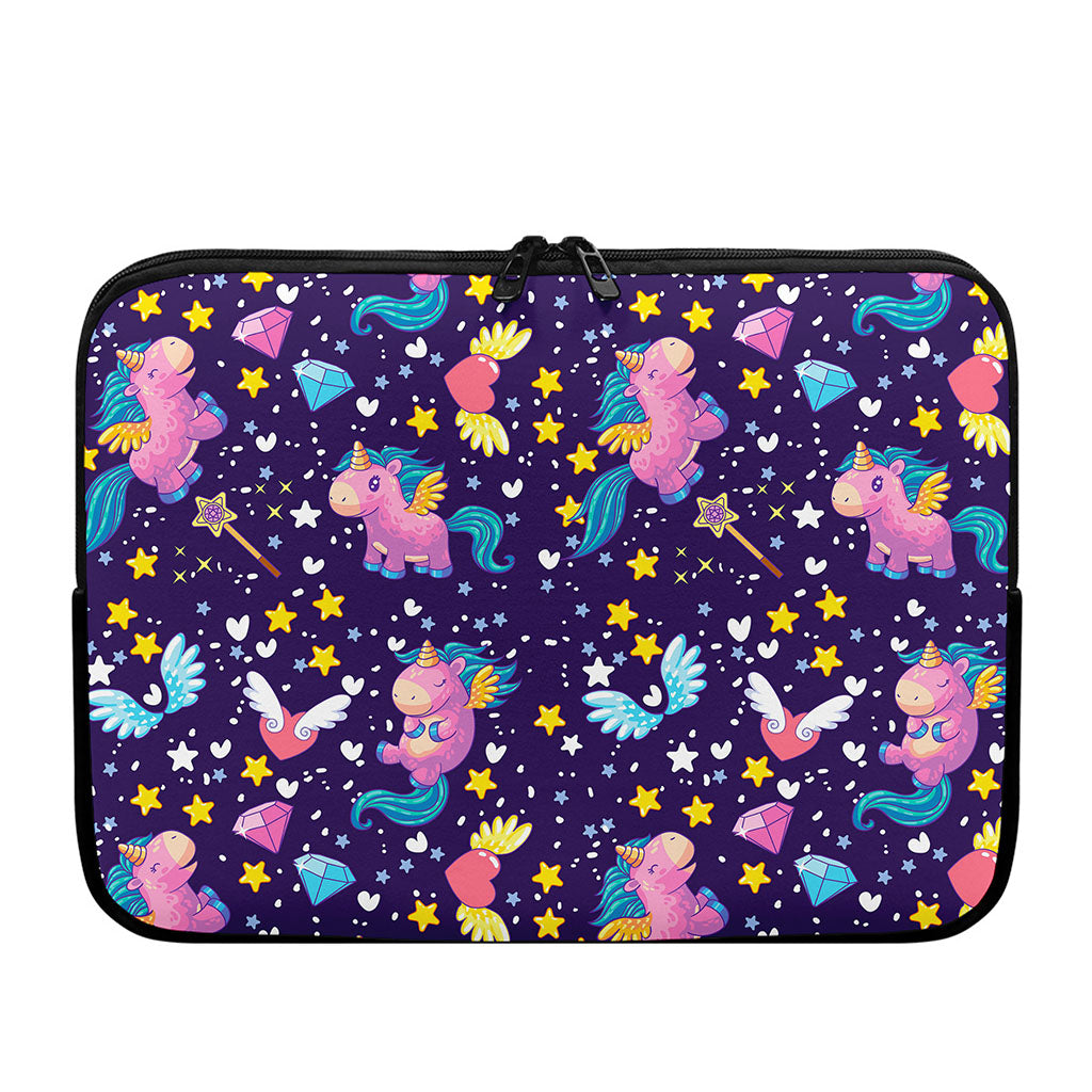 Cute Night Star Unicorn Pattern Print Laptop Sleeve