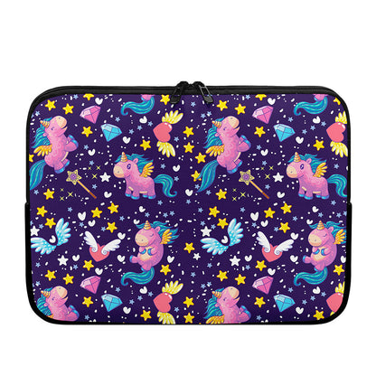Cute Night Star Unicorn Pattern Print Laptop Sleeve