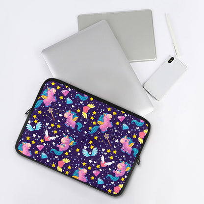 Cute Night Star Unicorn Pattern Print Laptop Sleeve