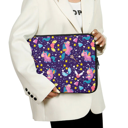 Cute Night Star Unicorn Pattern Print Laptop Sleeve
