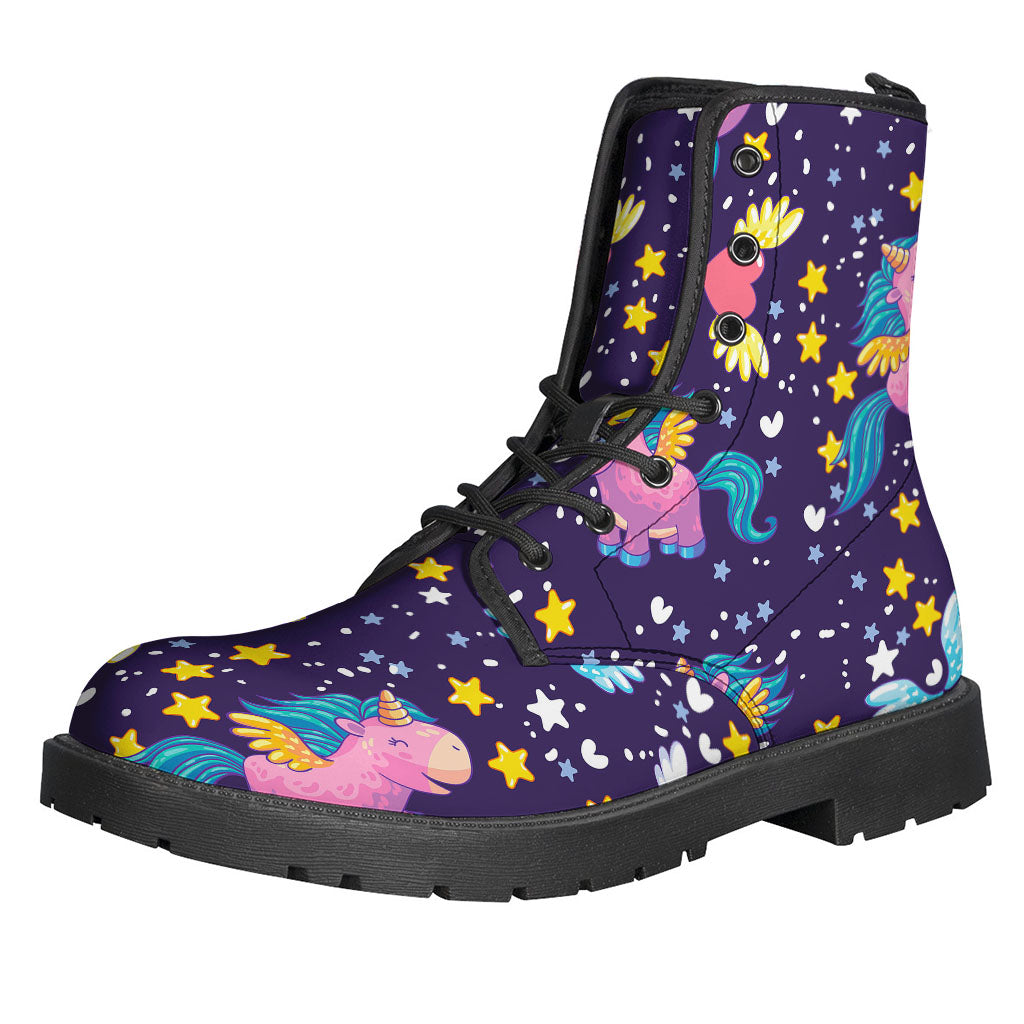 Cute Night Star Unicorn Pattern Print Backpack