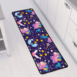 Cute Night Star Unicorn Pattern Print Long Kitchen Mat