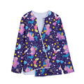 Cute Night Star Unicorn Pattern Print Long Sleeve Short Coat