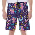 Cute Night Star Unicorn Pattern Print Men's Beach Shorts
