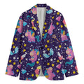 Cute Night Star Unicorn Pattern Print Men's Blazer