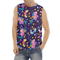 Cute Night Star Unicorn Pattern Print Men's Fitness Tank Top