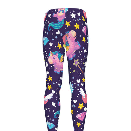 Cute Night Star Unicorn Pattern Print Men's leggings