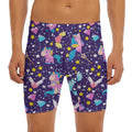 Cute Night Star Unicorn Pattern Print Men's Long Boxer Briefs