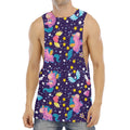 Cute Night Star Unicorn Pattern Print Men's Muscle Tank Top