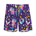 Cute Night Star Unicorn Pattern Print Men's Athletic Shorts