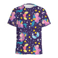 Cute Night Star Unicorn Pattern Print Men's Athletic T-Shirt