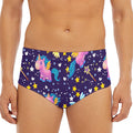 Cute Night Star Unicorn Pattern Print Men's Triangle Swim Briefs