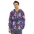 Cute Night Star Unicorn Pattern Print Men's Velvet Pullover Hoodie