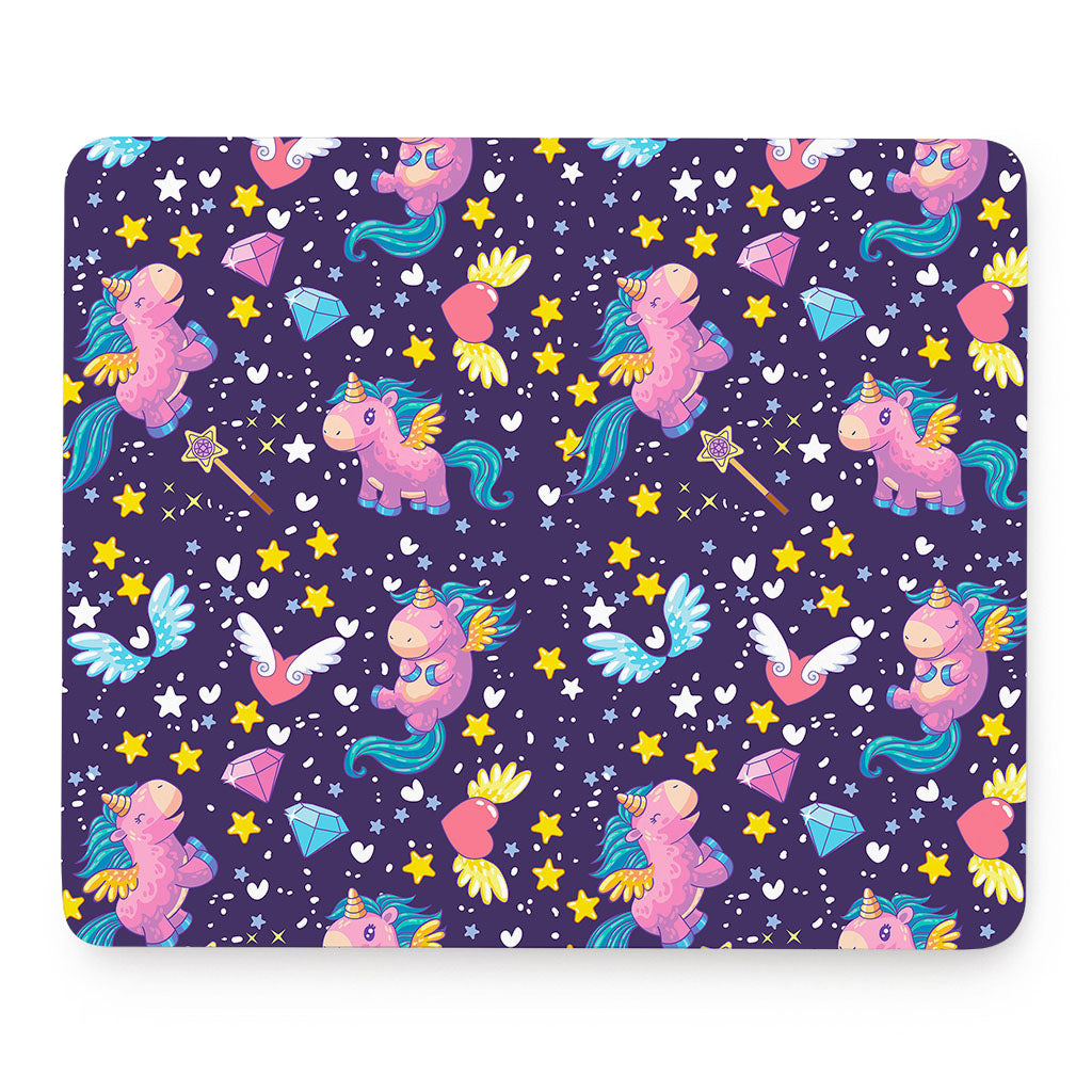 Cute Night Star Unicorn Pattern Print Mouse Pad