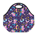 Cute Night Star Unicorn Pattern Print Neoprene Lunch Bag