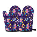 Cute Night Star Unicorn Pattern Print Oven Mitts