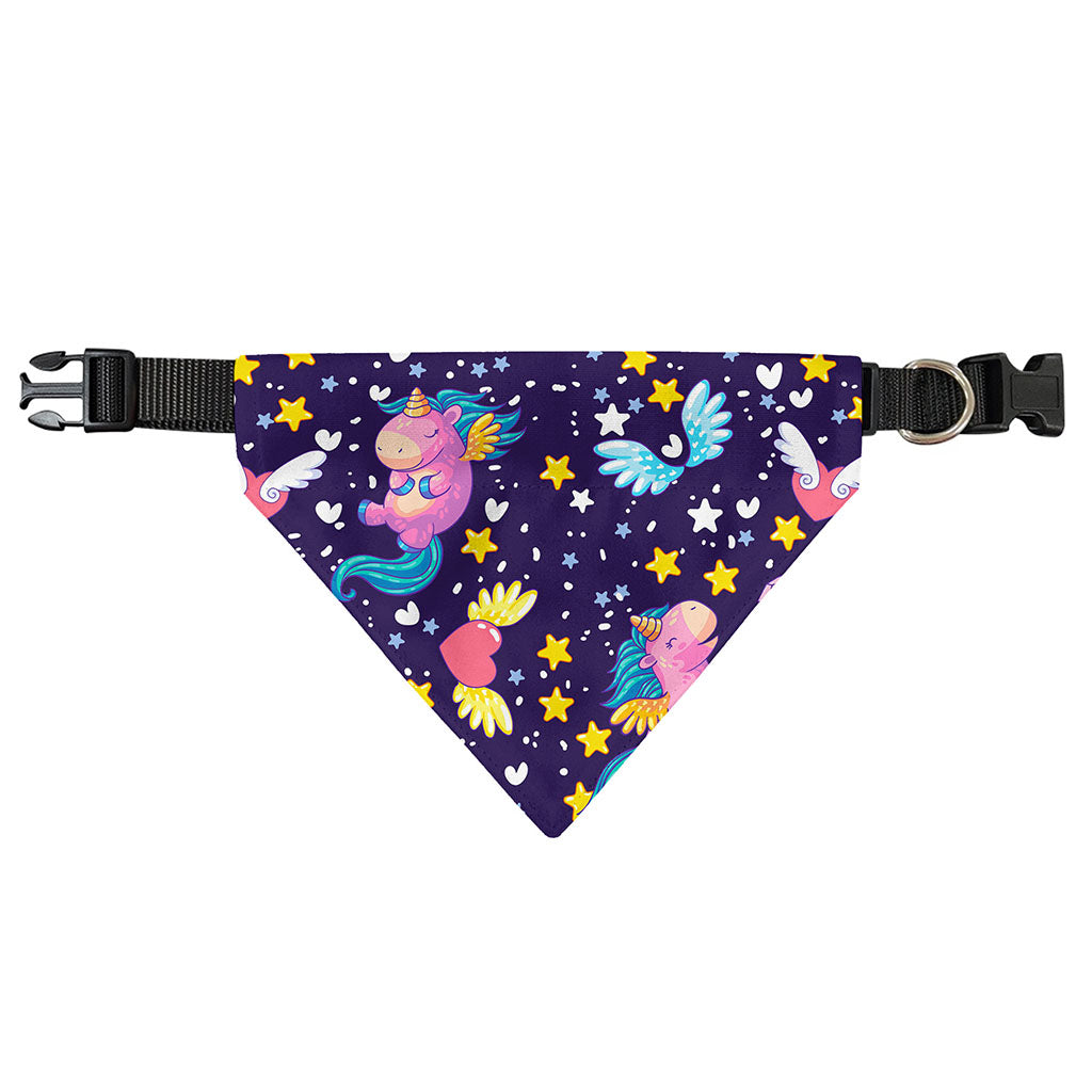Cute Night Star Unicorn Pattern Print Over The Collar Dog Bandana