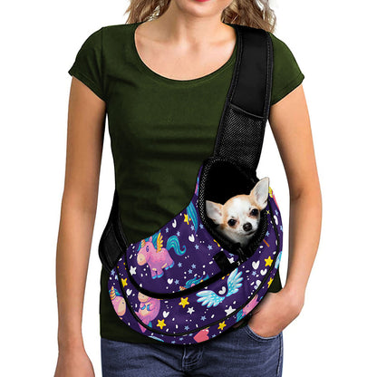 Cute Night Star Unicorn Pattern Print Pet Sling Carrier