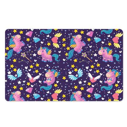 Cute Night Star Unicorn Pattern Print Polyester Doormat