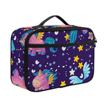 Cute Night Star Unicorn Pattern Print Portable Lunch Bag