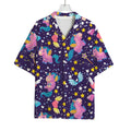 Cute Night Star Unicorn Pattern Print Rayon Hawaiian Shirt
